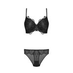 Nurteks Kadın Siyah Desteksiz Boş Kap Dantelli Sütyen Takım, SİYAH, 80B