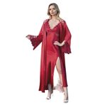 Nurteks SATEN GECELİK SABAHLIK TAKIM, BORDO, S