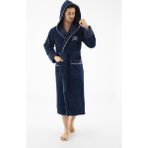 Nuşa All Star Nakışlı Bambu Cotton Erkek Bornozu - Lacivert