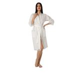 Nuşa Kimono Keten Pamuklu Bayan Sabahlık Pudra XXL