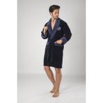 Nuşa Men Bambo Cotton Erkek Bornozu - 2XL - Lacivert