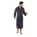 Nuşa Sports Nakışlı Bambo Cotton Erkek Bornozu Antrasit 3XL