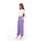 Nuseel Kadın Beli Lastikli Şalvar Pantolon Lila
