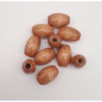Nusrat Bilişim Çanta Aksesuar 17 mm Ahşap Oval Boncuk Taba Renk 10 Adet
