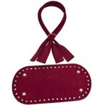 Nusrat Bilişim Çanta Aksesuar 25x12 Cm Suni Deri Nubuk Bordo Renk Taban Ve Pelikan Model Çanta Sapı Seti Gümüş Metalli