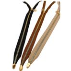 Nusrat Bilişim Çanta Aksesuar Başlıklı Fermuar Set 45 Cm Light Gold Metal 3 Adet (Bej, Taba, Siyah)