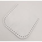 Nusrat Bilişim Çanta Aksesuar Beyaz Gerçek Deri 12x12 cm Oval Kenar Cep