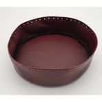 Nusrat Bilişim Çanta Aksesuar Bordo Suni Deri 22 cm Yuvarlak Yüksek Çanta Tabanı Gümüş Metalli