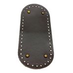 Nusrat Bilişim Çanta Aksesuar Gerçek Deri Koyu Kahve 25X12 cm Oval Antik Metalli Çanta Tabanı