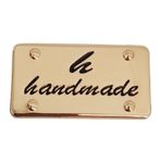 Nusrat Bilişim Çanta Aksesuar Handmade Yazılı Metal Etiket 3.7x2 cm Plaka Süs Light Gold Renk