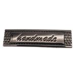 Nusrat Bilişim Çanta Aksesuar Handmade Yazılı Metal Etiket 4x1 cm Plaka Süs Füme Renk