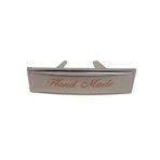Nusrat Bilişim Çanta Aksesuar Handmade Yazılı Metal Etiket Plaka Süs Gümüş Renk