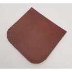 Nusrat Bilişim Çanta Aksesuar Kızıl Kahve Gerçek Deri 12x12 cm Oval Kenar Cep