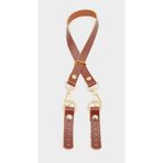 Nusrat Bilişim Çanta Aksesuar Kızıl Kahve Renk 60x1.5 cm Gerçek Deri Çanta Sapı Light Gold Metalli