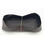 Nusrat Bilişim Çanta Aksesuar Koyu Kahverengi Suni Deri 28x13 cm Yüksek Çanta Tabanı Light Gold Metalli