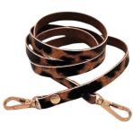 Nusrat Bilişim Çanta Aksesuar Leopar Renk 5 mm Suni Deri Spagetti Model Çanta Sapı Light Gold Metal