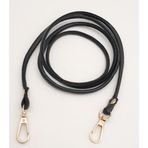 Nusrat Bilişim Çanta Aksesuar Siyah Renk 5 mm Suni Deri Spagetti Model Çanta Sapı Light Gold Metal
