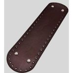 Nusrat Bilişim Çanta Aksesuar Suni Deri 37x10 cm Oval Çanta Tabanı Koyu Kahve Renk Gümüş Aparatlı