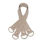 Nusrat Bilişim Çanta Aksesuar Suni Deri 38x2.5 cm Bej Renk Çift Çanta Sapı Light Gold Metalli