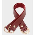 Nusrat Bilişim Çanta Aksesuar Suni Deri 38x2.5 cm Bordo Renk Çift Çanta Sapı Light Gold Metalli