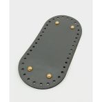 Nusrat Bilişim Çanta Aksesuar Suni Deri Gri Renk 25X12 cm Oval Çanta Tabanı (Light Gold Aparatlı)