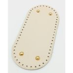 Nusrat Bilişim Çanta Aksesuar Suni Deri Krem Renk 25X12 cm Oval Çanta Tabanı (Light Gold Aparatlı)