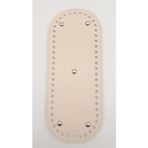Nusrat Bilişim Çanta Aksesuar Suni Deri Krem Renk 30X12 cm Oval Çanta Tabanı (Gümüş Aparatlı)