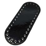 Nusrat Bilişim Çanta Aksesuar Suni Deri Siyah Rugan 20x8 cm Oval Çanta Tabanı
