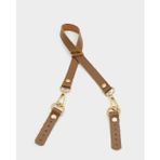 Nusrat Bilişim Çanta Aksesuar Taba Renk 60x1.5 cm Gerçek Deri Çanta Sapı (Light Gold Metal)
