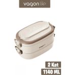Nusrat Bilişim Vagonlife 1140 ml Kapasiteli Düz Desenli Çelik Beslenme Çantası 2 Kat Özellikli BL10403-2S