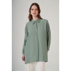 Nuss Oversize Basic Yazlık Gömlek 3001 Akdeniz Turkuaz - Standart - Kırçıllı Turkuaz