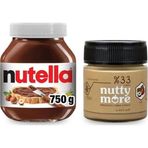 Nutella 750 gr & Nutty More %33 Fındık Parçacıklı Fındık Ezmesi 200 gr