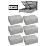 NUTEX 6 Adet Kapitone Desenli Baza Altı Saklama Hurcu 60x40x22 (BEYAZ)
