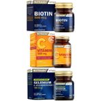 Nutraxin 1000 Mg C Vitamini 30 Tablet Biotin 5000 Mcg 30 Tablet Selenium 100MCG 100 Tablet - --
