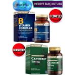 Nutraxin B Complex 60 Vitamin Tablet + Nutraxin Cranberry 500 Mg 60 Tablet + İlaç Kutusu