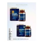 Nutraxin B Complex Vitamin 60 Kapsül & Magnesium 250 mg 60 Tablet + (1x100 ml Yüz Temizleme Jeli)