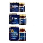 Nutraxin B Vitamin Complex 60 Tablet + Çinko 15 Mg 100 Tablet + Biotin 5000 Mcg 30 Tablet - Sade