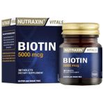 Nutraxin Biotin 5000 Mcg 30 Tablet Yetişkinler İçin Takviye Edici Gıda Alerjen İçermez