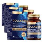 Nutraxin Collagen Gold Quality Tablet – Hidrolize Kolajen, C Vitamini, Hyaluronik Asit, Biotin, Çinko ve Resveratrol – 30 Tablet (3 paketi)