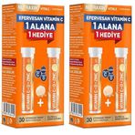 Nutraxin Effervescent Vitamin C-D-Zinc – 1000 mg C Vitamini, 400 IU D3 ve 10 mg Çinko İçeren Portakal Aromalı Efervesan Tablet – 30 Tablet – Vegan (2 paketi)