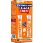 Nutraxin Effervescent Vitamin C-D-Zinc – 1000 Mg C Vitamini, 400 Iu D3 ve 10 Mg Çinko Içeren Portakal Aromalı Efervesan Tablet – 30 Tablet – Vegan - Dezenfektan Hediyeli (%72 Alkol) - --