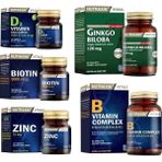 Nutraxin Ginkgo Biloba 60 Tablet + Biotin + Çinko + D3 Vitamini + B Vitamini 60 Tablet