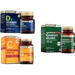 Nutraxin Ginkgo Biloba 60 Tablet + D3 Vitamini 120 Tablet + C Vitamini 30 Tablet