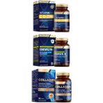 Nutraxin Immun-S Beta Glucan 60 Tablet, Vitamin Max C-D-Zinc 60 Tablet, Beauty Collagen Gold Quality 30 Tablet - --