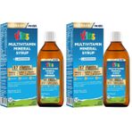 Nutraxin Kids Multivitamin Mineral Şurup 150 ml – 17 Vitamin ve Mineral, L-Arjinin, Kara Mürver, Beta Glukan, Çocuklar İçin Bağışıklık ve Gelişim Desteği (2 paketi)