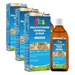 Nutraxin Kids Multivitamin Mineral Şurup 150 ml – 17 Vitamin ve Mineral, L-Arjinin, Kara Mürver, Beta Glukan, Çocuklar İçin Bağışıklık ve Gelişim Desteği (3 paketi)