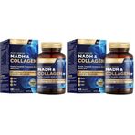 Nutraxin NADH & Collagen | Tip I-III Kolajen + NADH + Hyaluronik Asit | Cilt, Saç, Tırnak ve Enerji Desteği | 60 Tablet (2 paketi)
