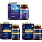 Nutraxin Omega 3 Balık Yağı 2000 Mg 60 Yumuşak Kapsül + Vitamin Max (C,d,zinc) 60 Tablet X2 Adet - --