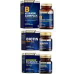Nutraxin Vitals B Vitamin Complex 60 Tablet, Selenium 100 Mcg 100 Tablet, Biotin 5000 Mcg 30 Tablet - --