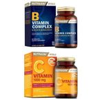 Nutraxin Vitals B Vitamin Complex 60 Tablet + Vitals C Vitamin 1000 Mg 30 Tablet - --